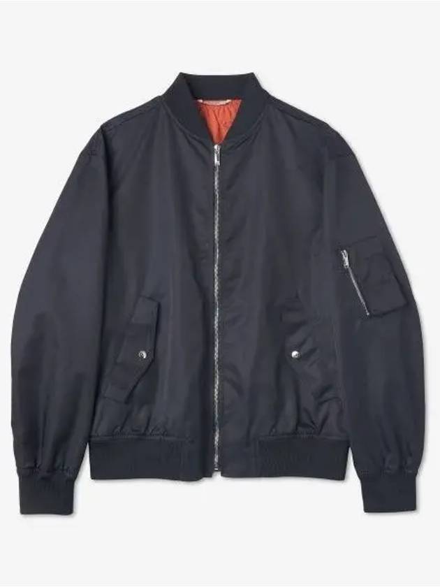 Men's Neon Back Logo Bomber Jacket Navy - VALENTINO - BALAAN 2