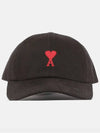 De Coeur Embroidered Logo Ball Cap Black - AMI - BALAAN 4