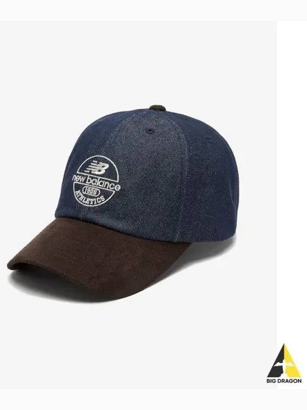 NBGDEFL703 C 66 round logo suede ball cap NAVY - NEW BALANCE - BALAAN 1