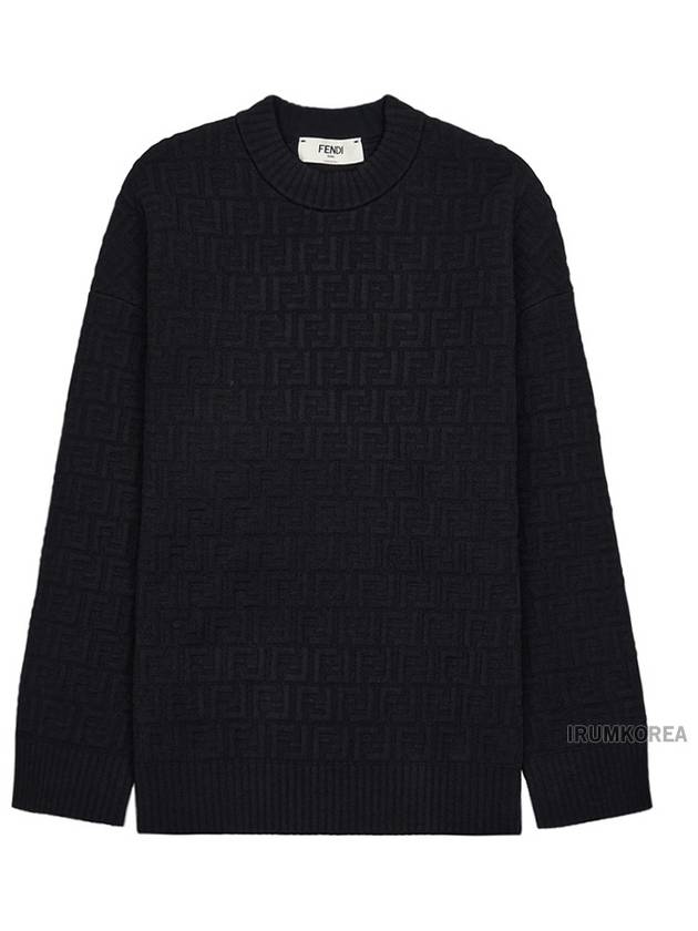 FF Logo Embossed Pullover Knit Top Black - FENDI - BALAAN 2