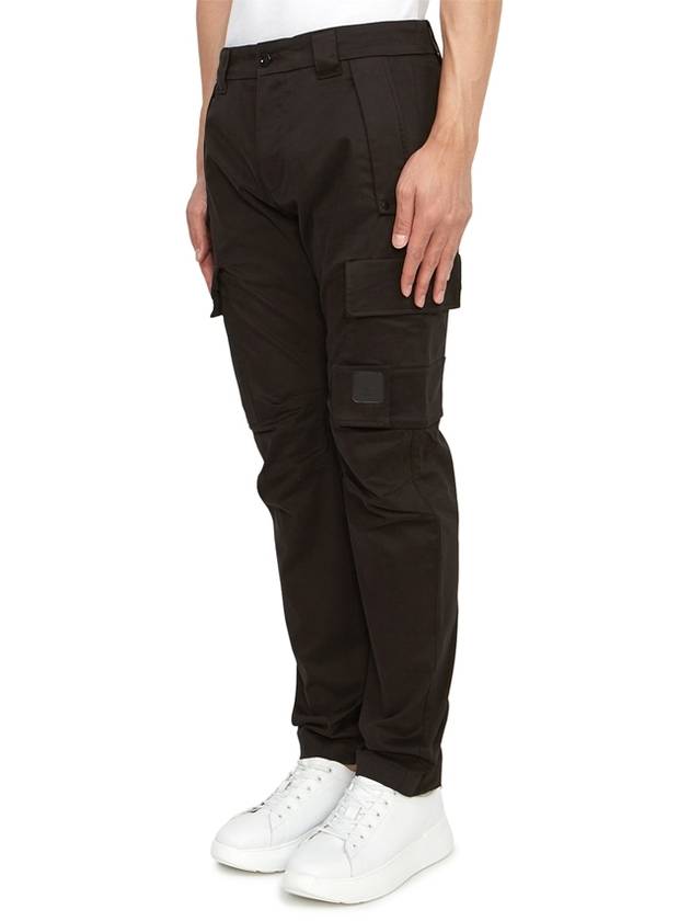 Men's Metropolis Stretch Satin Cargo Straight Pants Black - CP COMPANY - BALAAN 3