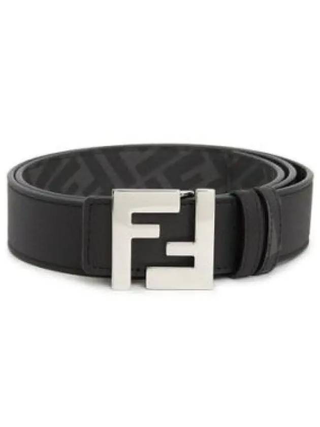 FF Buckle Pattern Reversible Leather Belt Black - FENDI - BALAAN 2