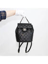 Shiny Grained Calfskin Gold Metal Backpack Black - CHANEL - BALAAN.