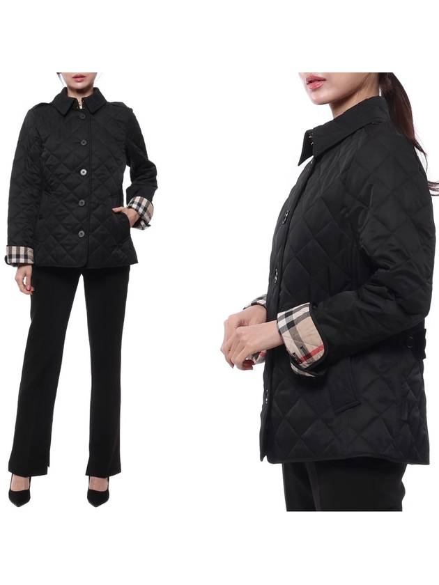 Frankby Diamond Quilted Jacket Black - BURBERRY - BALAAN 3