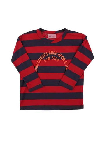 Long sleeve B224AC016 611 circle logo striped kids t shirt - BOBO CHOSES - BALAAN 1