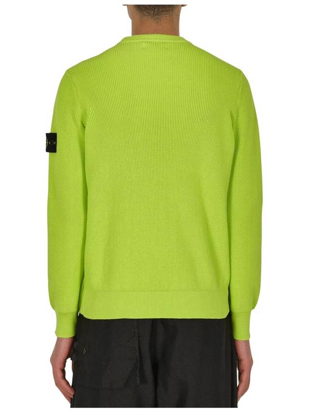 Men's Ribbed Soft Cotton Crewneck Knit Top Lemon - STONE ISLAND - BALAAN 4