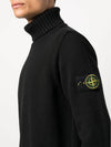 Wappen Patch Loose Fit Cotton Turtleneck Black - STONE ISLAND - BALAAN 6