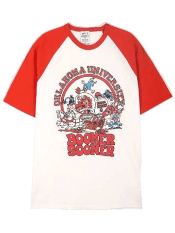 Boomer Light Washed Short Sleeve T-Shirt White Red - WILD DONKEY - BALAAN 1