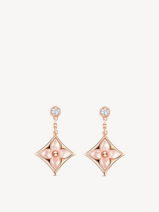 Color Blossom BB Star Ear Stud Type Pink Gold Mother of Pearl and Diamond Q96667 - LOUIS VUITTON - BALAAN 2