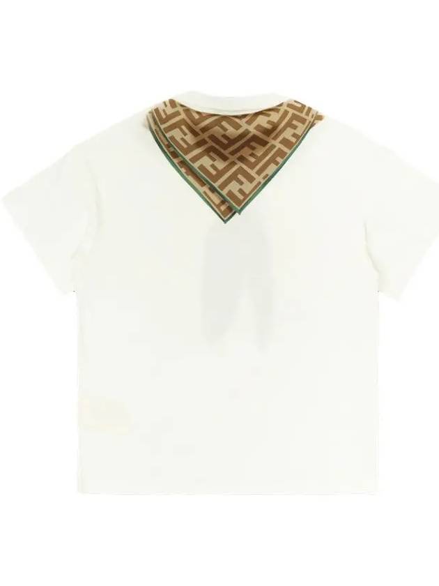 Kids FF Logo Scarf T Shirt JUI180 7AJ F0TU9 - FENDI - BALAAN 3