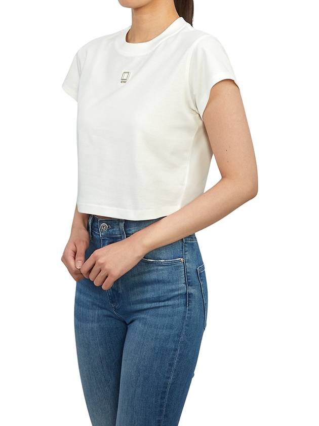 Women's Crop Short Sleeve T-Shirt White - WOOYOUNGMI - BALAAN 7