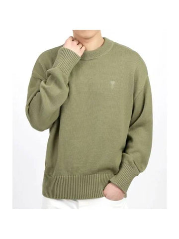 De Coeur Crewneck Knit Top Green - AMI - BALAAN 1