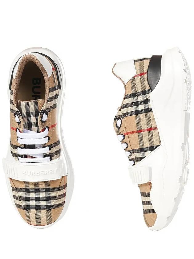 Vintage Check Suede Leather Sneakers Archive Beige - BURBERRY - BALAAN 5