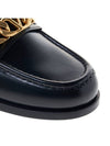 gold chain loafers black - VALENTINO - BALAAN.