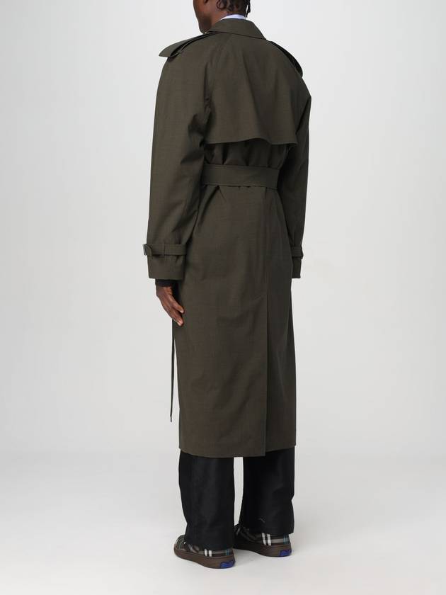 Double-Breasted Stretch Wool Trench Coat Military - BURBERRY - BALAAN 4