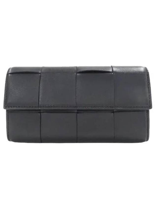 Intrecciato Flap Long Wallet Black - BOTTEGA VENETA - BALAAN 2