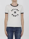 Cotton T Shirt WITH Flock Logo 2X14O671Q01CB B0651311280 - CELINE - BALAAN 6