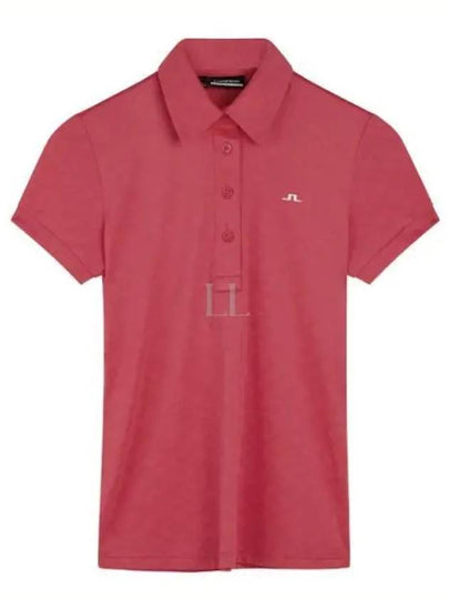 Alaya Jacquard Short Sleeve Polo Shirt Azalea - J.LINDEBERG - BALAAN 2