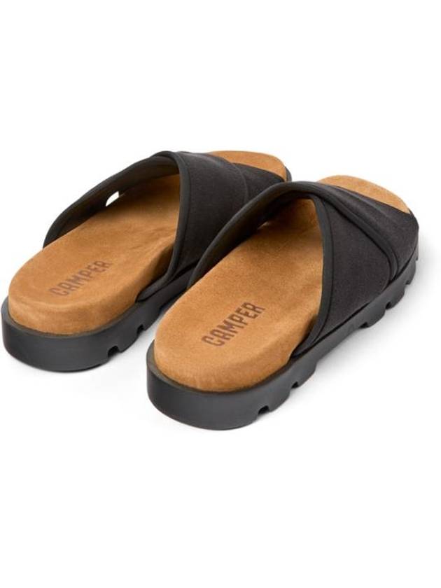 Brutus Textile Cross Strap Sandals Black - CAMPER - BALAAN 3