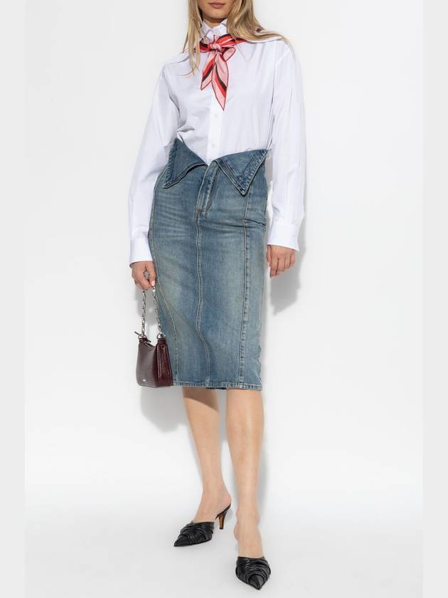 Alexander McQueen Denim Skirt, Women's, Blue - ALEXANDER MCQUEEN - BALAAN 2