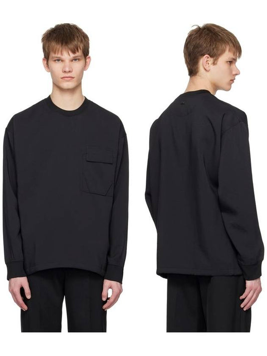 Pocket Sweatshirt Black - SOLID HOMME - BALAAN 2