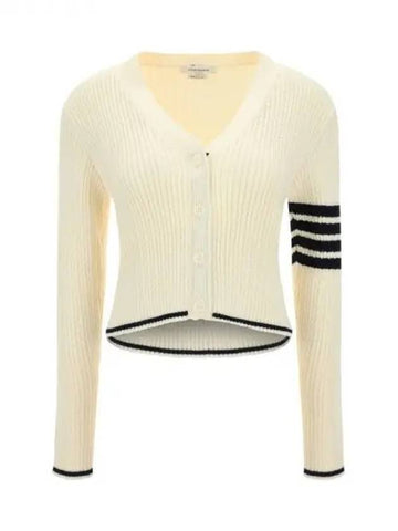 Diagonal armband knit cardigan - THOM BROWNE - BALAAN 1