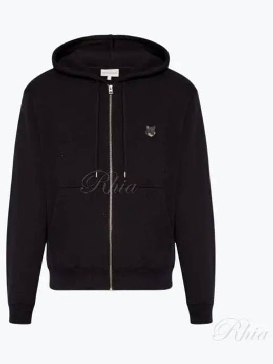 Bold Fox Head Patch Cotton Hooded Zip-Up Black - MAISON KITSUNE - BALAAN 2