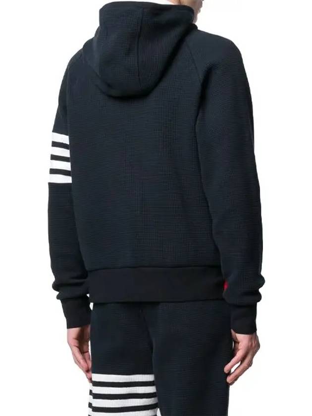 Men's Wapple 4 Bar Reglan Zip Up Hoodie Navy - THOM BROWNE - BALAAN 8