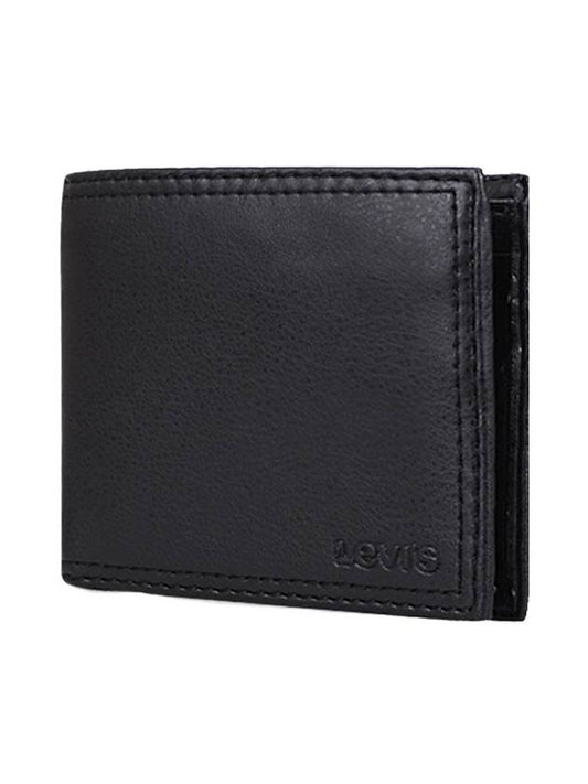 Logo Leather Half Wallet Black - LEVI'S - BALAAN 1