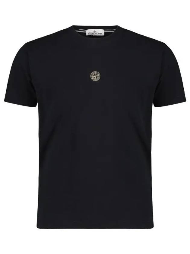 Garment Dyed Lettering One Print Cotton Jersey Short Sleeve T-Shirt Black - STONE ISLAND - BALAAN 2