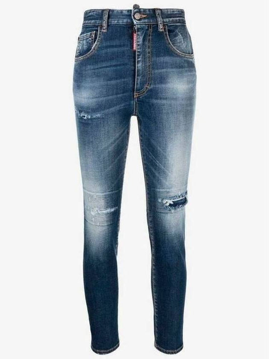 This Detail High Waist Cropped Twiggy Jeans S75LB0746 S30685 470 - DSQUARED2 - BALAAN 2