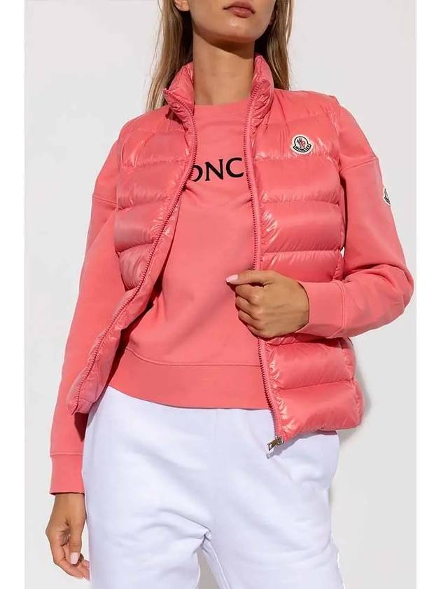 Ghany Ghany logo patch padded vest coral pink - MONCLER - BALAAN 4