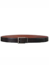 Square Reversible Leather Belt Black - SALVATORE FERRAGAMO - BALAAN 2