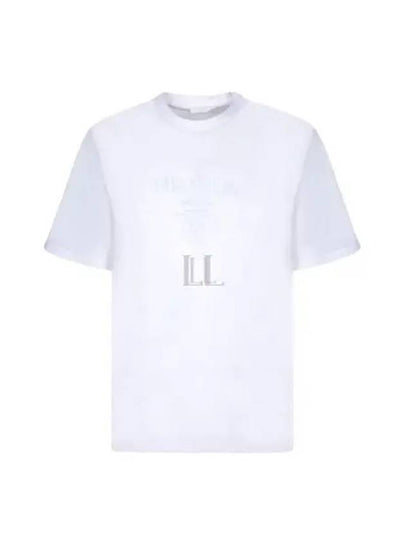 Logo Print Crew Neck Cotton Short Sleeve T-shirt White - PRADA - BALAAN 2