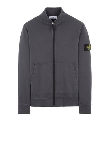 Wappen Patch Cotton Fleece Zip-up Jacket Dark Grey Melange - STONE ISLAND - BALAAN 1