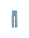 Triangle Logo High Rise Denim Jeans Sky Blue - PRADA - BALAAN 2