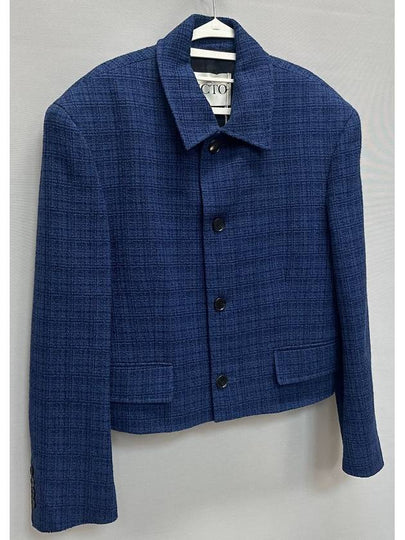 Icaro Tweed Blue Short Jacket 105 - RECTO - BALAAN 2