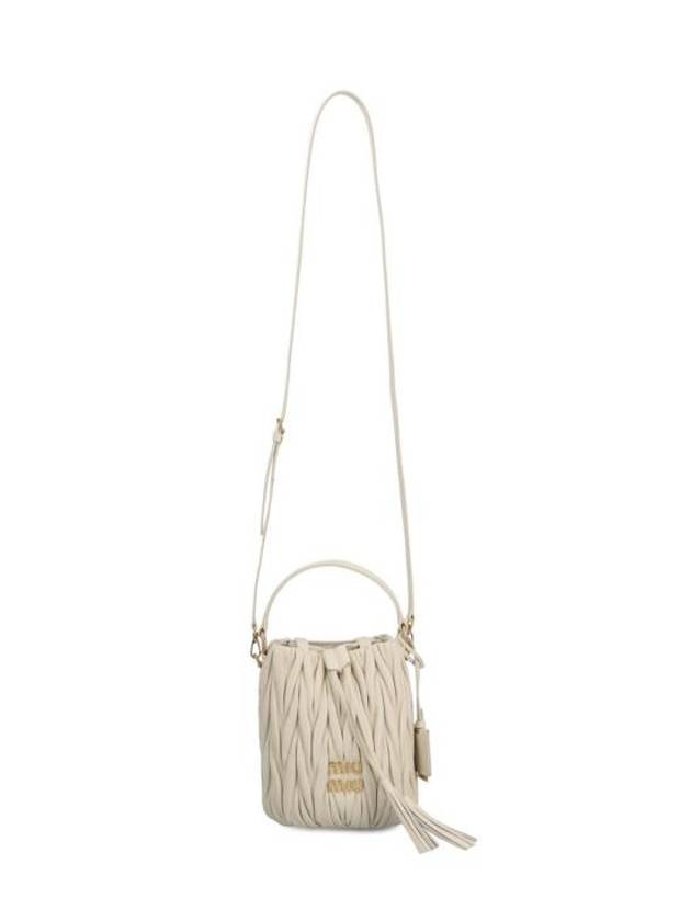 Matelasse Nappa Leather Bucket Bag White - MIU MIU - BALAAN 1