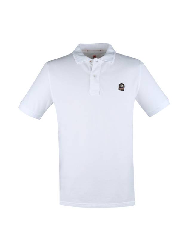 Men's Cotton Patch Polo Shirt White - PARAJUMPERS - BALAAN 1