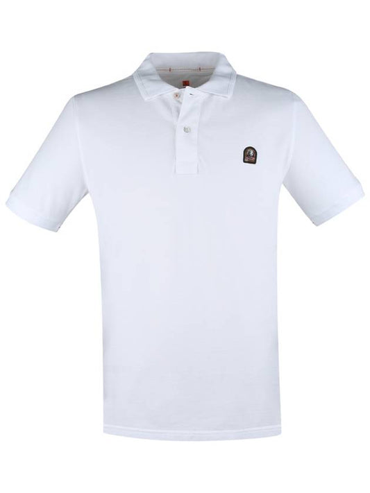 Men's Cotton Patch Polo Shirt White - PARAJUMPERS - BALAAN 1