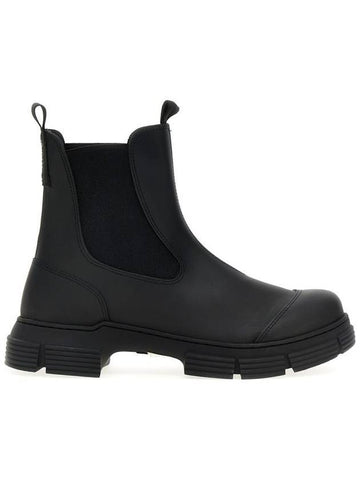 Women's Rubber City Chelsea Boots Black - GANNI - BALAAN 1