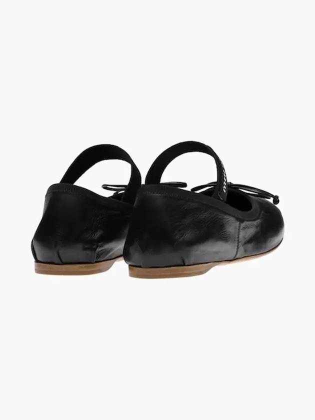 Women's Logo Leather Ballerinas Black - MIU MIU - BALAAN 4