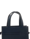 Mini Logo Leather Tote Bag Navy - FENDI - BALAAN 9