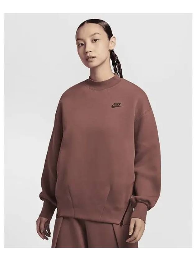 Sportswear Tech Fleece Women s Oversized Crew Neck Sweatshirt Red Sepia Black FV8042 218 732181 - NIKE - BALAAN 1