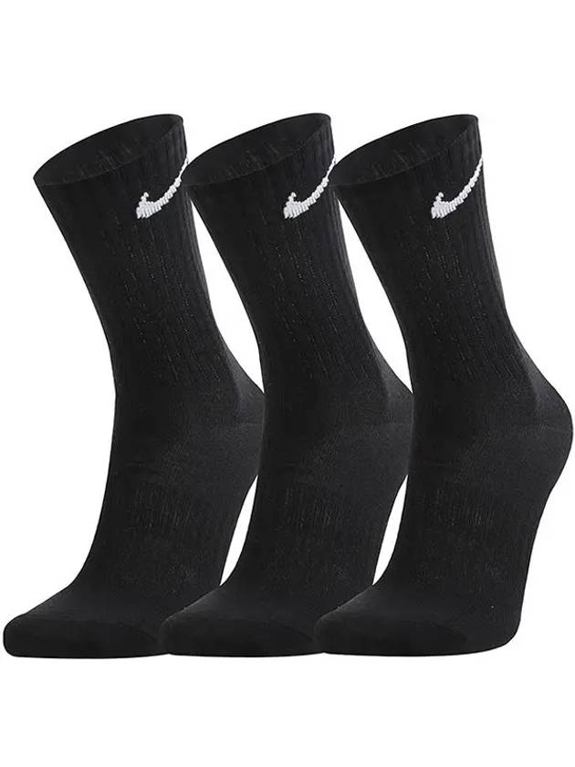 Everyday Training Crew Socks 3 Pack Black - NIKE - BALAAN 3