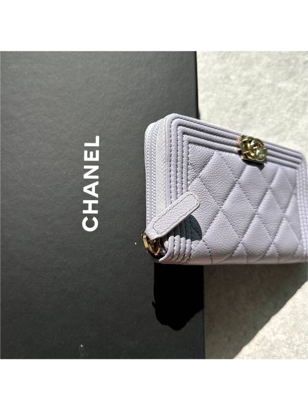 Chanel Caviar Boy Gold Zippered Card Medium Wallet A80566 - CHANEL - BALAAN 9