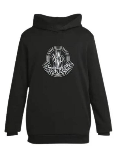 Logo Motif Hoodie Black - MONCLER - BALAAN 2