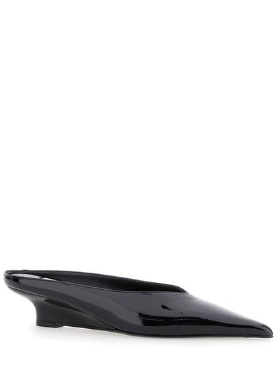 'Sharp' Black Wedge Mules In Patent Leather Woman - TOTEME - BALAAN 2