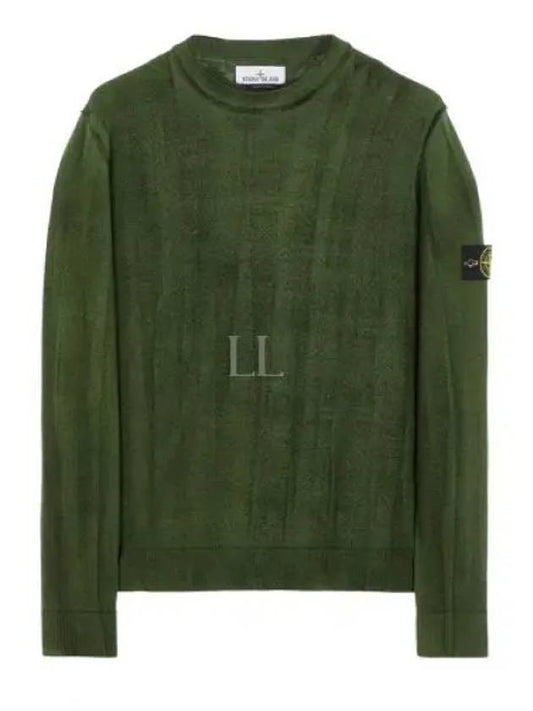 Waffen Patch Wool Knit Top Olive - STONE ISLAND - BALAAN 2