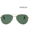 Eyewear Aviator Metal Sunglasses Gold Green - MONCLER - BALAAN 4